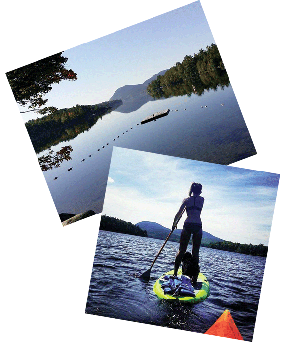 Paddle boarding on Jordon Pond in Acadia National Park